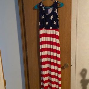Patriotic maxi dress with pockets. New/ never worn without tags.